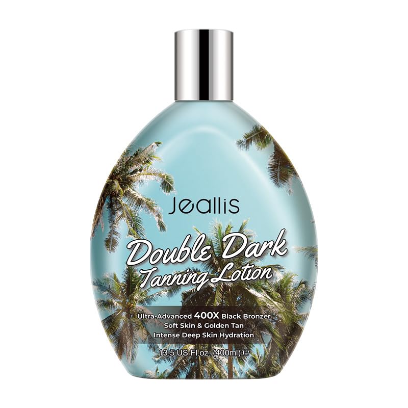 jeallis Double Dark Tanning Lotion Accelerator for Outdoor Sun Tan & Indoor Tanning Beds with Bronzer to Get Dark Fast Tan, Bron