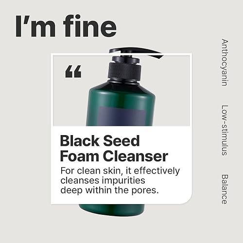 Eunyul Blackseed Foam Cleanser 16.9Fl.Oz (500Ml) Korean Skincare Large Size Face Wash Facial Foaming Cleanser