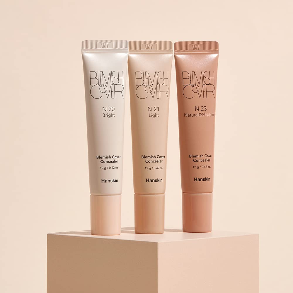 Hanskin New Blemish Cover Full Coverage Concealer, Under Eye Brightener, Conceal & Brighten Dark Circles, Semi Matte Creamy Form