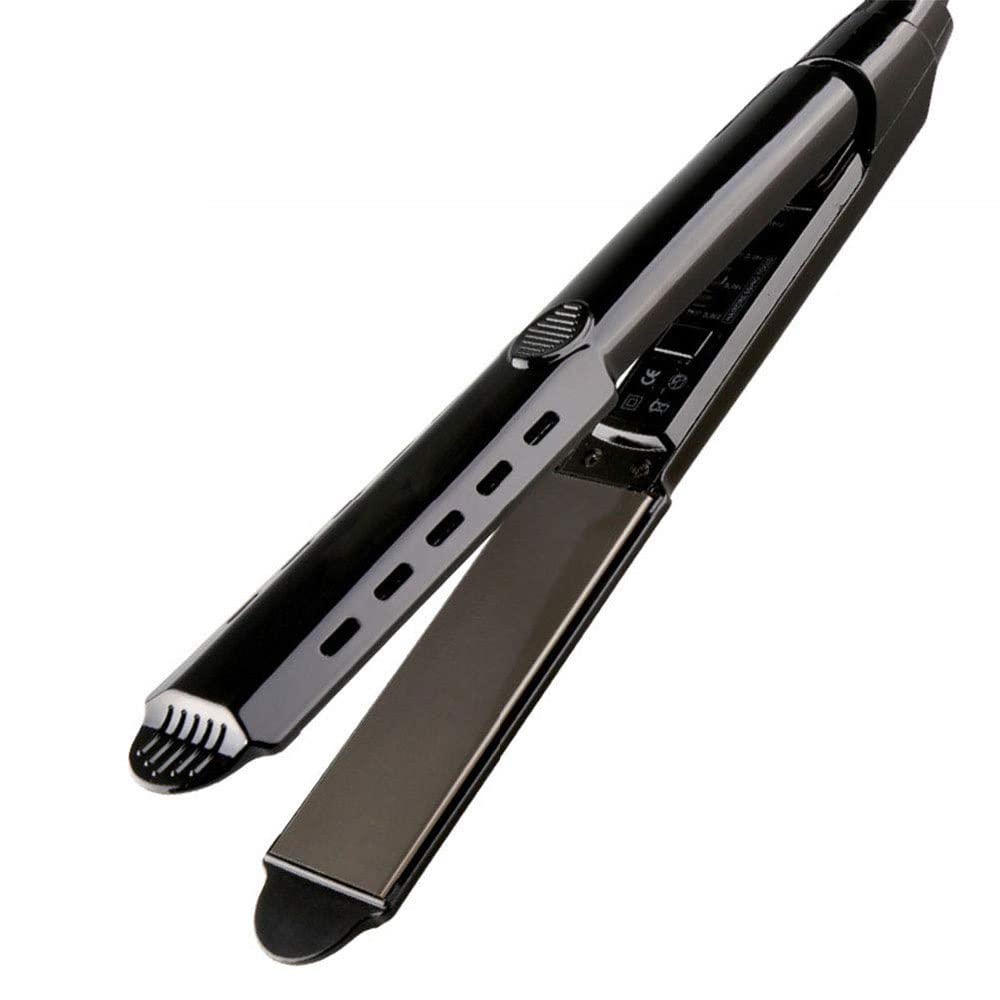 QOPCBCGN Hair Curler  2 in 1 Tourmaline Ceramic Flat Iron for Straightens & Curling with Rotating Adjustable Temperature and Sa