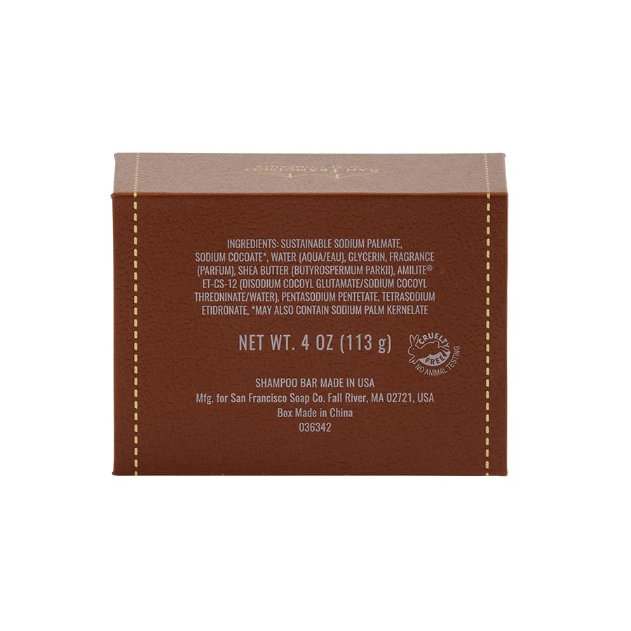 San Francisco Soap Hair and Body Mini-Bar 4oz (Cedar and Sandalwood) - No Harmful Chemicals - Good for All Skin Types - Made in