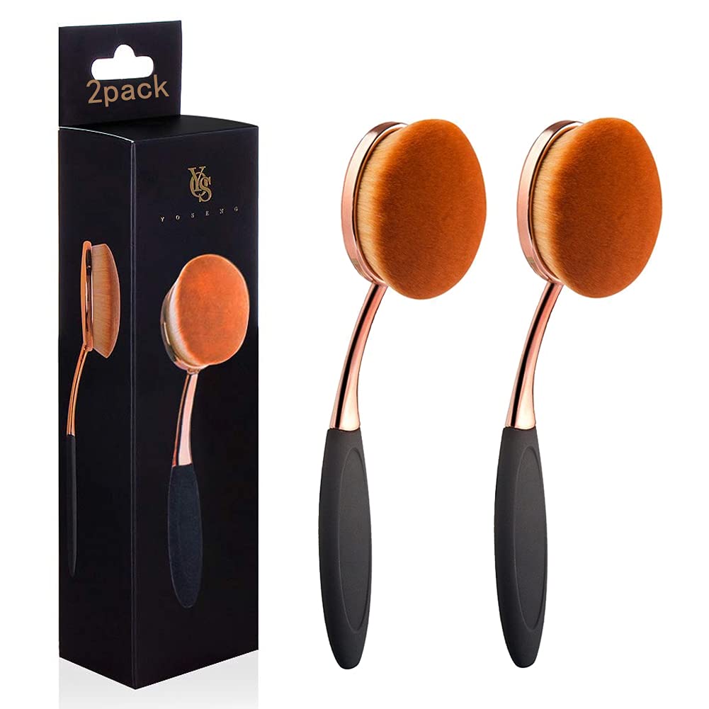 Yoseng Oval Foundation Brush Second Largest Toothbrush makeup brushes Fast Flawless Application Liquid Cream Powder Foundation(2