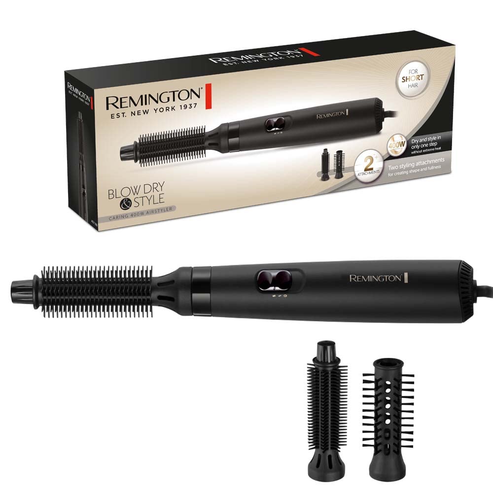 Remington 400 Watts Hot Air Brush Airstyler As7100 | Blow Dry & Style For Shape & Fullness | 2 Round Brushes 19Mm & 25Mm | 2 Hea