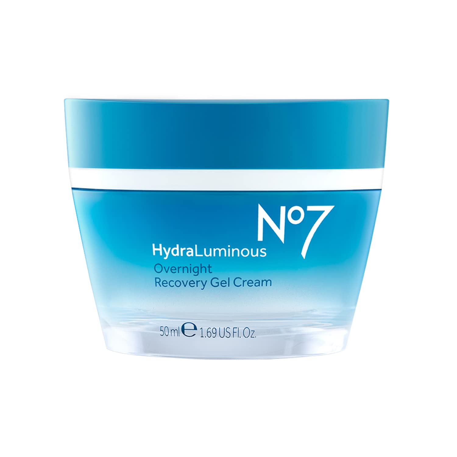 No7 Hydraluminous Overnight Recovery Gel Cream - Moisturizing Face Cream with Vitamin C + Vitamin E - Nighttime Gel Moisturizer 