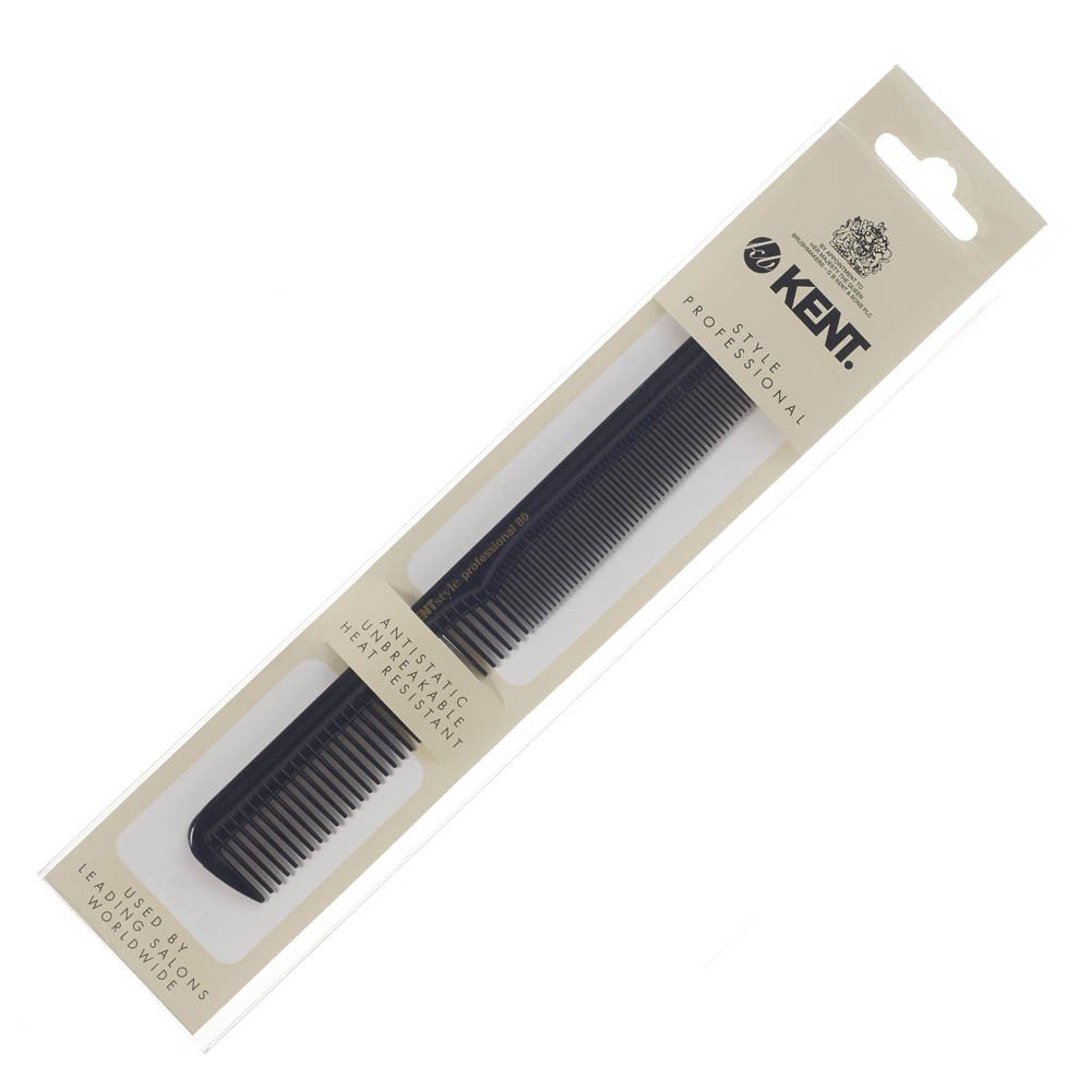KENT Style Professional, Deep Toothed Cutting Comb SPC80, Ideal For Fine To Medium Hair, Wet Or Dry, Black, 180mm