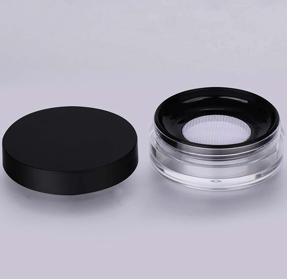 Akoak Capacity 10 Ml(0.33 Oz) No Leaks Empty Reusable Plastic Loose Powder Compact Container Diy Makeup Powder Case With Sponge