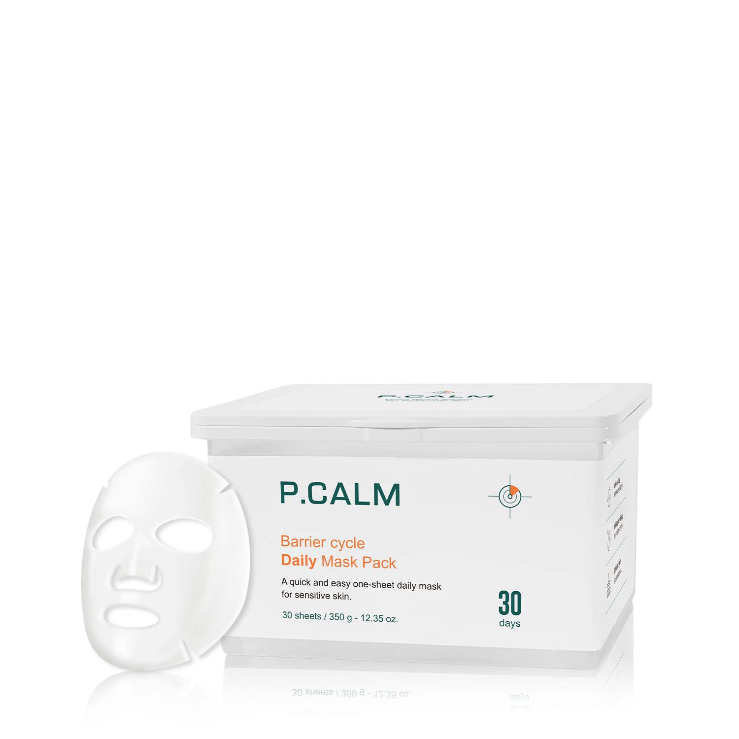 P.Calm Barrier Cycle Daily Sheet Mask Pack 30 Days | Korean Non Comedogenic Daily Moisturizing Treatment Sheet Mask For Sensitiv