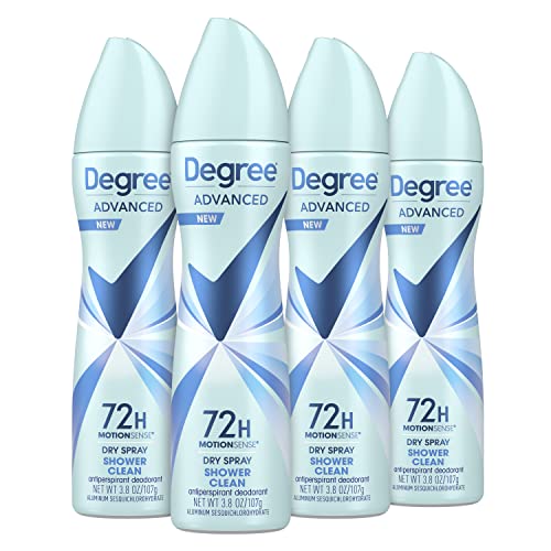 Degree Advanced Antiperspirant Deodorant Dry Spray 72-Hour Sweat And Odor Protection Shower Clean Deodorant Spray For Women With
