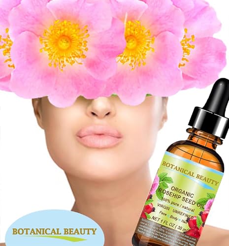 ROSEHIP SEED OIL Pure For Face, Skin, Hair and Body. Anti-Aging Moisturizer Facial Oil 0.5 Fl oz 15 ml by Botanical Beauty