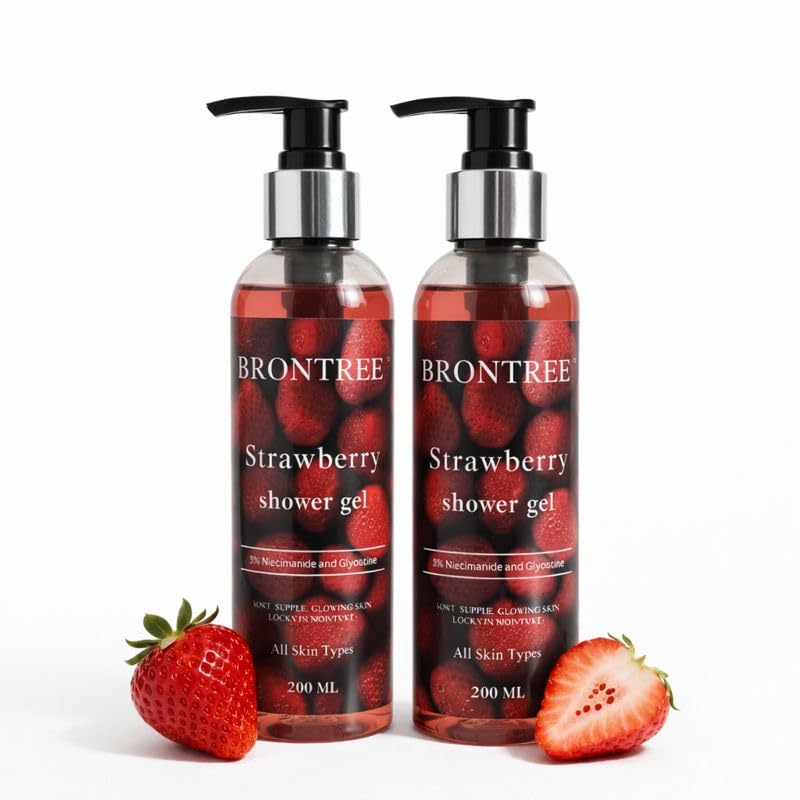 Brontree Strawberry Shower Gel With Niacinamide & Glycerine | Refreshing Body Wash For Men & Women | Gentle Daily Cleansing Form