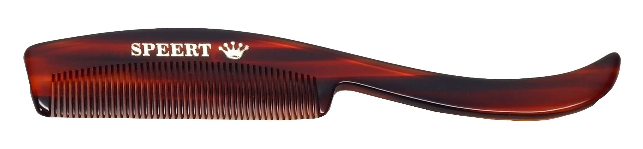 Speert #1618 Acetate Tortoise Mustache Comb Men Thick Coarse Curly Cut Beard Grooming Barber Styling Handmade in Switzerland