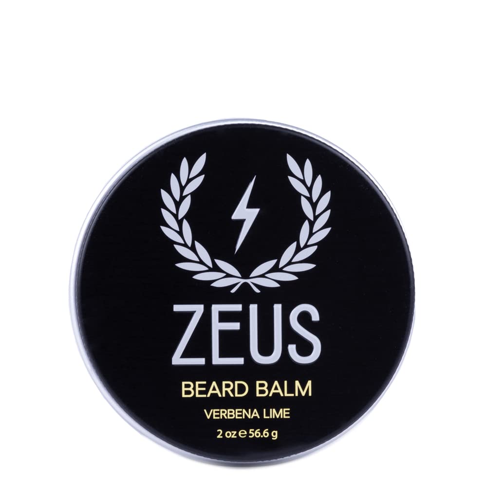 Zeus Beard Balm Leave-In Conditioner, Beard Styling Grooming Balm With Natural Beeswax & Shea Butter (Made In Usa) 2 Oz. Verbena