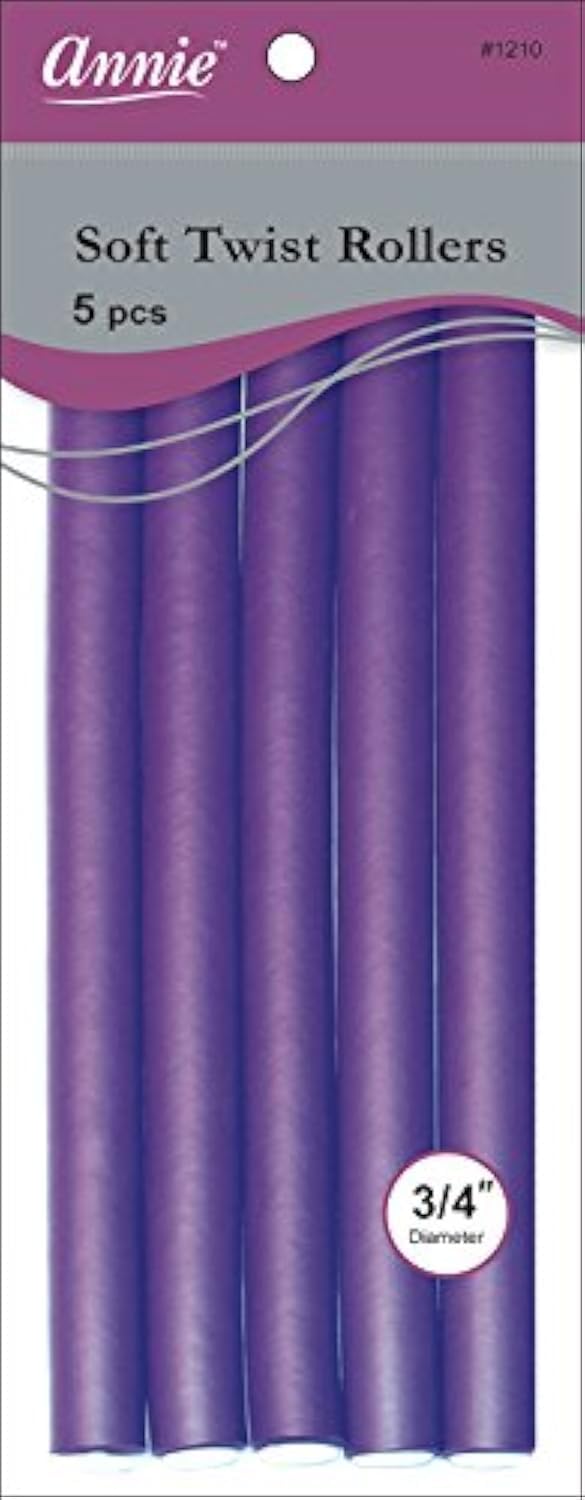 Annie 01210 Soft Twist Rollers, Purple, 5 Count