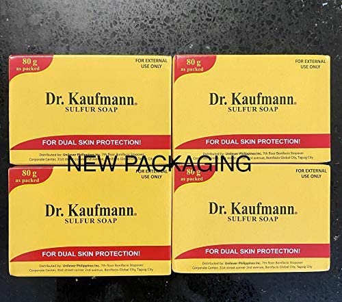Dr. Kauffman Medicated Sulfur Soap - Lot of 4, 0.71 oz Each, Skin Treatment for Acne & Oily Skin, Antibacterial & Cleansing