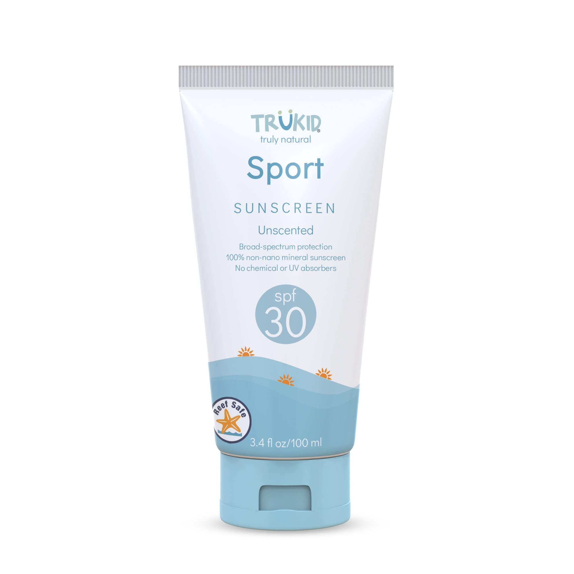 Trukid Sport Spf 30+ Sunscreen - Uva/Uvb Protection, Natural Ingredients, Fsa Eligible, Water Resistant, Mineral Based & Unscent