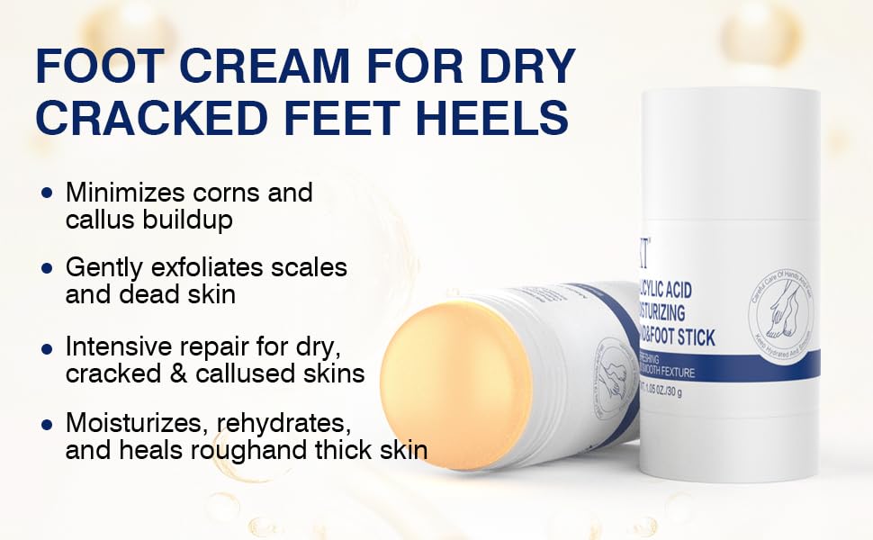 PasaRose Professional Repair Heel Balm Stick for dry cracked feet treatment, intensive foot repair, moisturizes heels, deeply mo