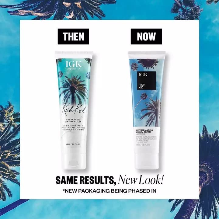 Igk Rich Kid Wave Enhancing Air-Dry Cream  Hold + Texture + Shine  Vegan + Cruelty Free  5 Oz