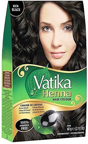 Vatika Naturals Dabur Henna Hair Colour (Rich Black, 6X10 G Sachets)