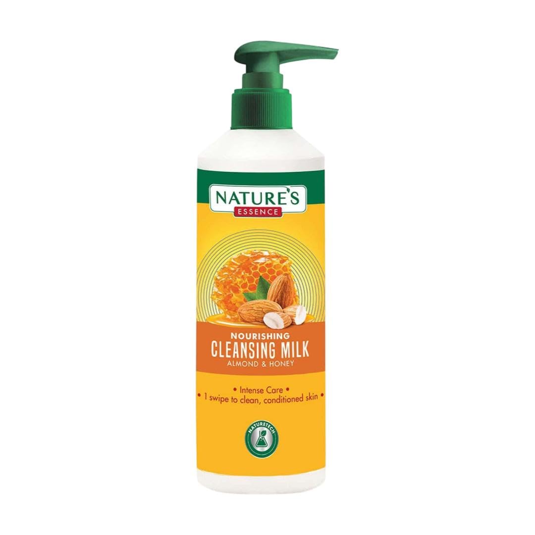 NATURES ESSENCE Nourishing Cleansing Milk Almond & Honey, White, Fresh, 400 ml (Pack of 1)