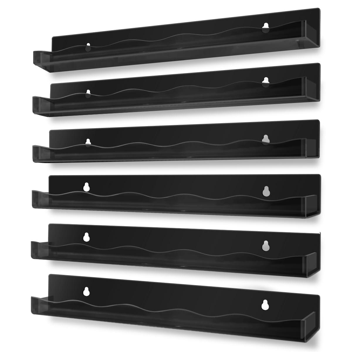 BTremary 15'' Nail Polish Rack Wall Mounted Shelf Acrylic Paints Gel Polish Organizer and Storage with End Caps for Nail Techs, 