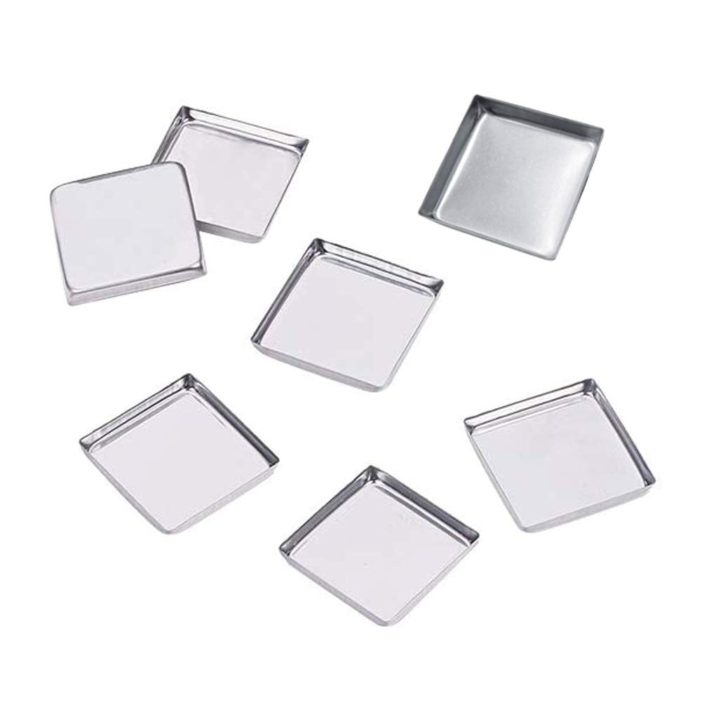 30 Pieces Empty Square Metal Tin Palette Pans Empty Square Metal Pans Cosmetic Eyeshadow Pans For Eyeshadow Palette Magnetic Mak