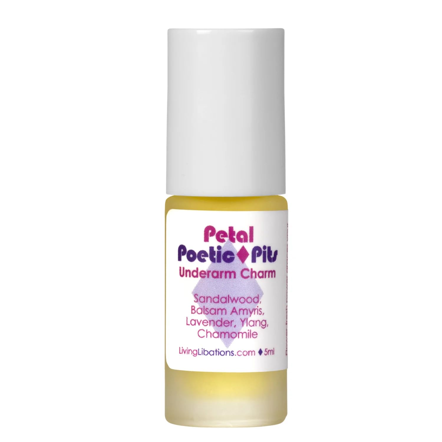 Living Libations - Organic Poetic Pits Roll-On Deodorant | Natural, Wildcrafted, Vegan Clean Beauty (Petal)