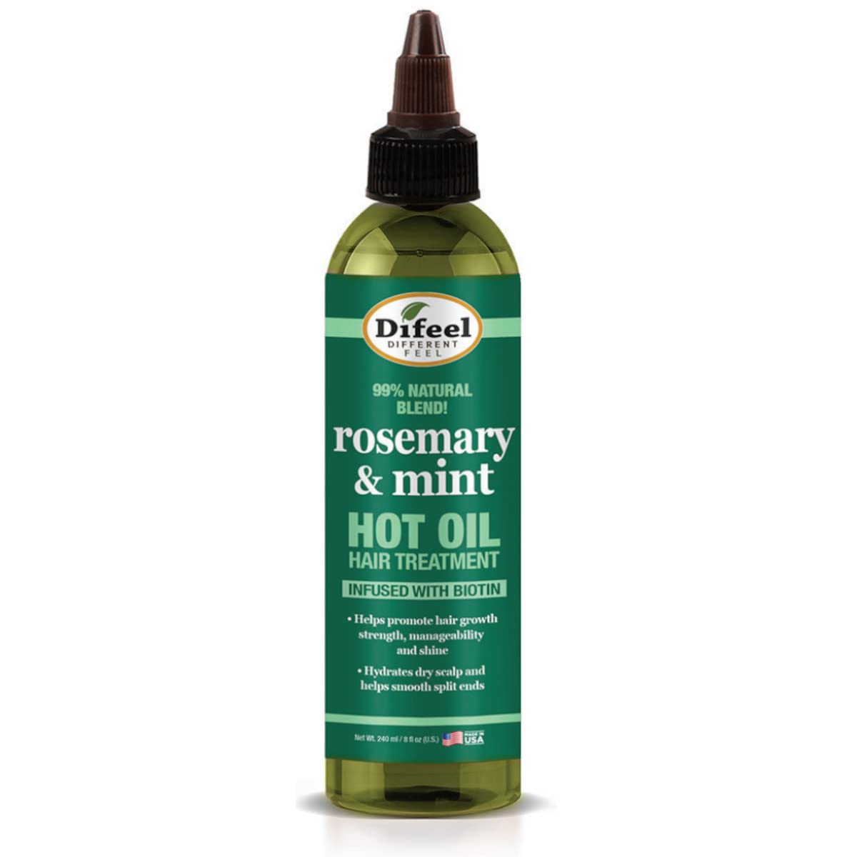Difeel Rosemary And Mint Hot Oil Hair Treatment With Biotin 8 Oz. - Hot Oil Treatment For Dry And Damaged Hair Made With Natural