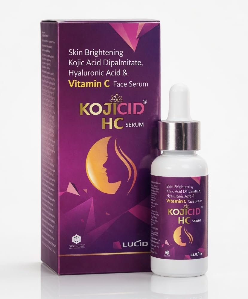 Kojicid Hc Face Serum With Kojic Acid Dipalmitate, Vitamin C & Hyaluronic Acid  Skin Brightening Serum For Dark Spots, Uneven T