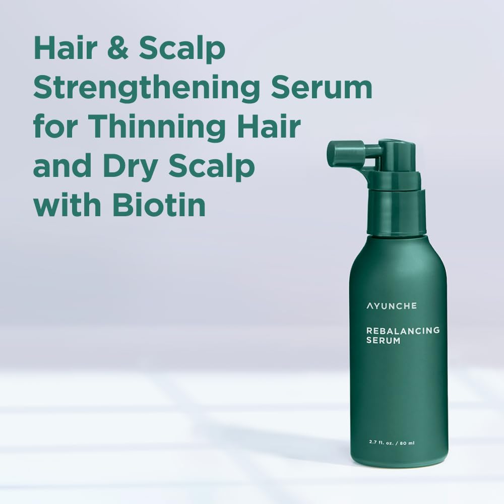 Ayunche Rebalancing Hair Serum 2.7 Fl Oz (80Ml) [For All Hair Types] | Hair Root Protection & Strengthening | Scalp Cooling Effe