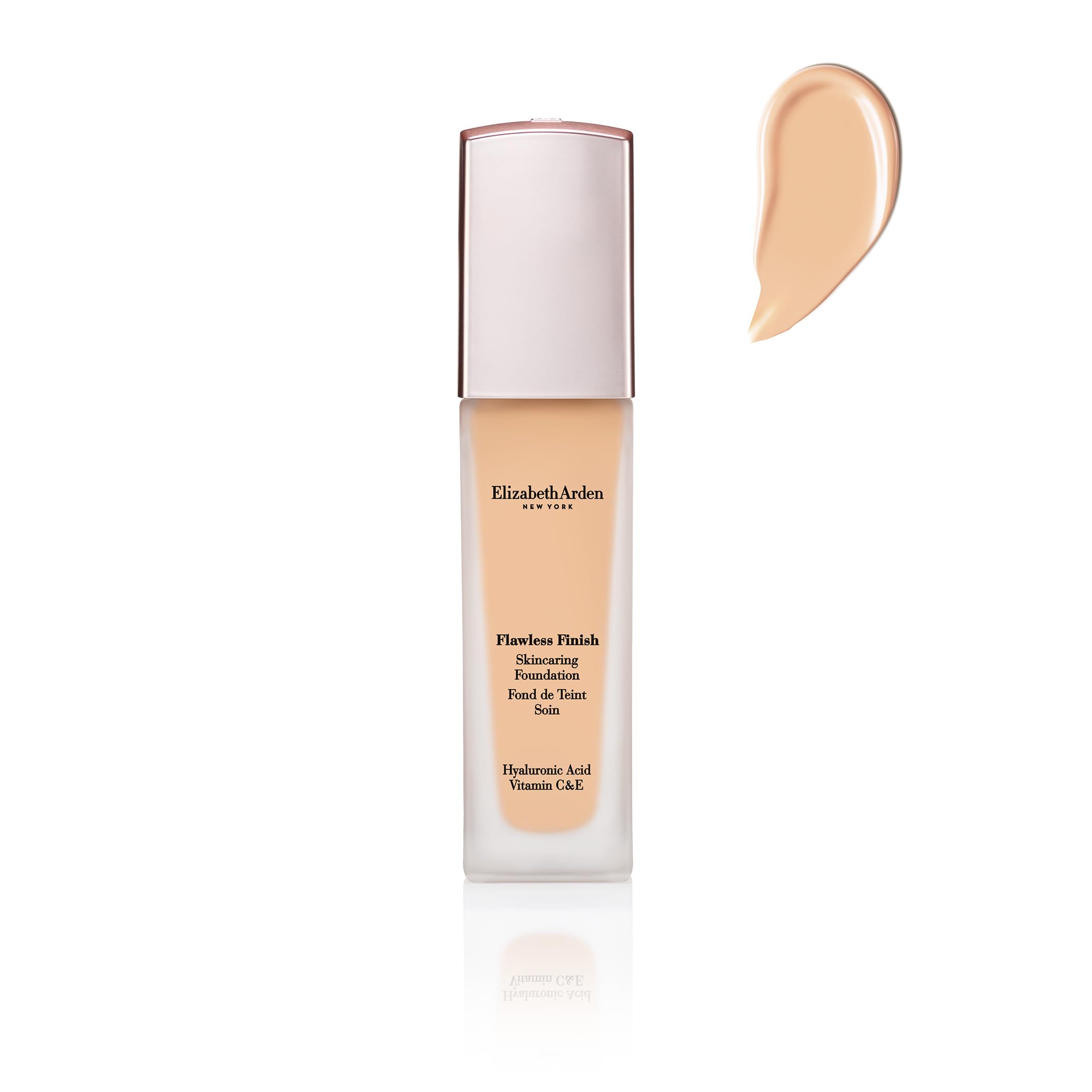 Elizabeth Arden Flawless Finish Liquid Foundation with Hyaluronic Acid, Vitamin C & E, Buildable Coverage, 160W (Light skin with