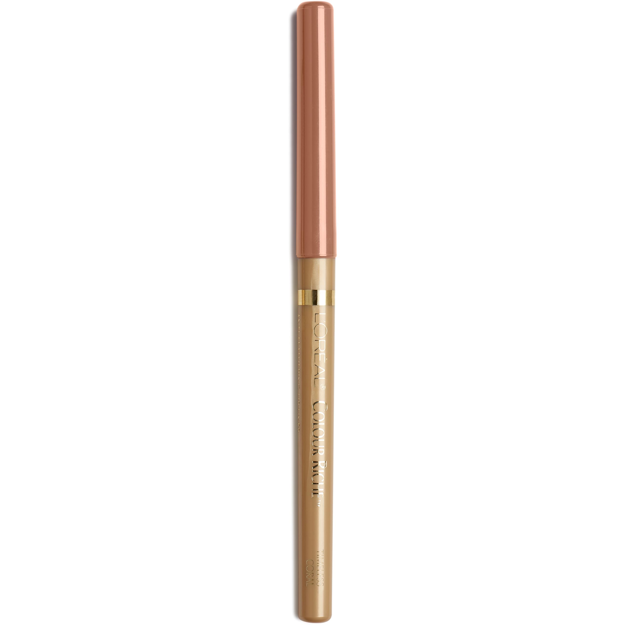 L'Oreal Paris Colour Riche Lip Liner Pencil, Creamy Lip Liner with Omega 3 and Vitamin E, 760 Timeless Coral (Peach Coral)