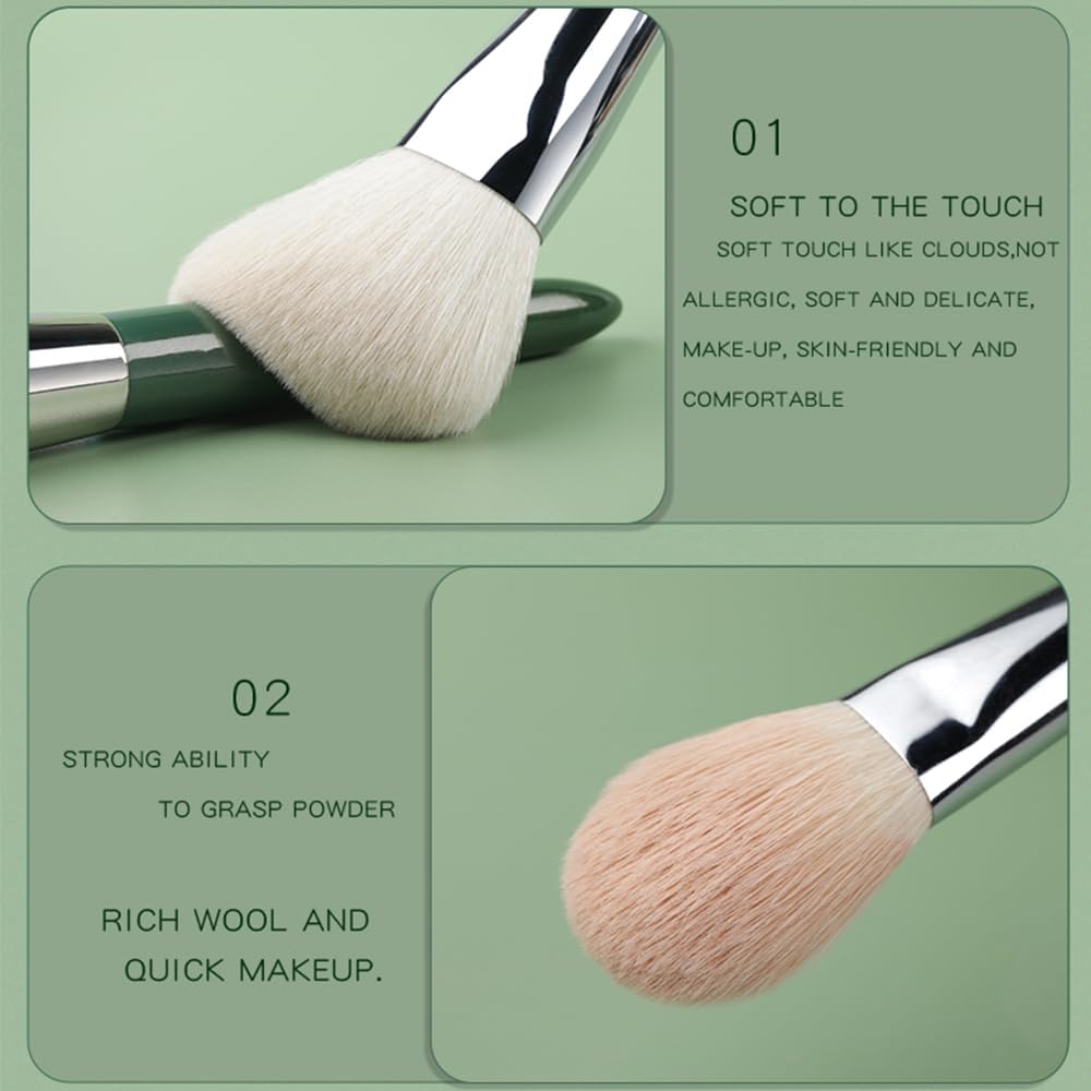 Natural Goat Hair Makeup Brushes Set Labeled 9 Piece Face And Eye Brush Set Ultra Soft Hair Foundation, Concealer, Blush, Contou