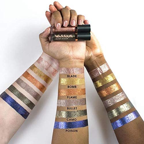 Flower Beauty Warrior Glitter Liquid Eyeshadow, Long-Lasting High-Impact Shimmer For Eyes, Cruelty-Free Makeup (Flame)