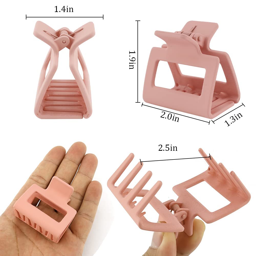 ATODEN Hair clips for Women 5Pcs Square claw clips for Thin Hair cute Hair clips Hair claws Small Matte Hair clips Hair Styling