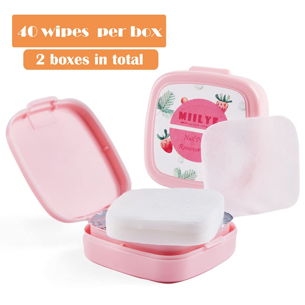 80Pcs Nail Polish Remover Pads In Box, Easy To Carry | Instant Removal | Lint Free Nail Polish Wipes For Natural Air-Dried Water