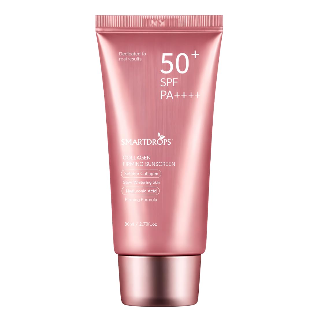 Collagen Sunscreen SPF 50+ PA++++ with Hyaluronic, Lightweight Daily Sun Protection Cream for Men & Women, All Skin Types (Pack 