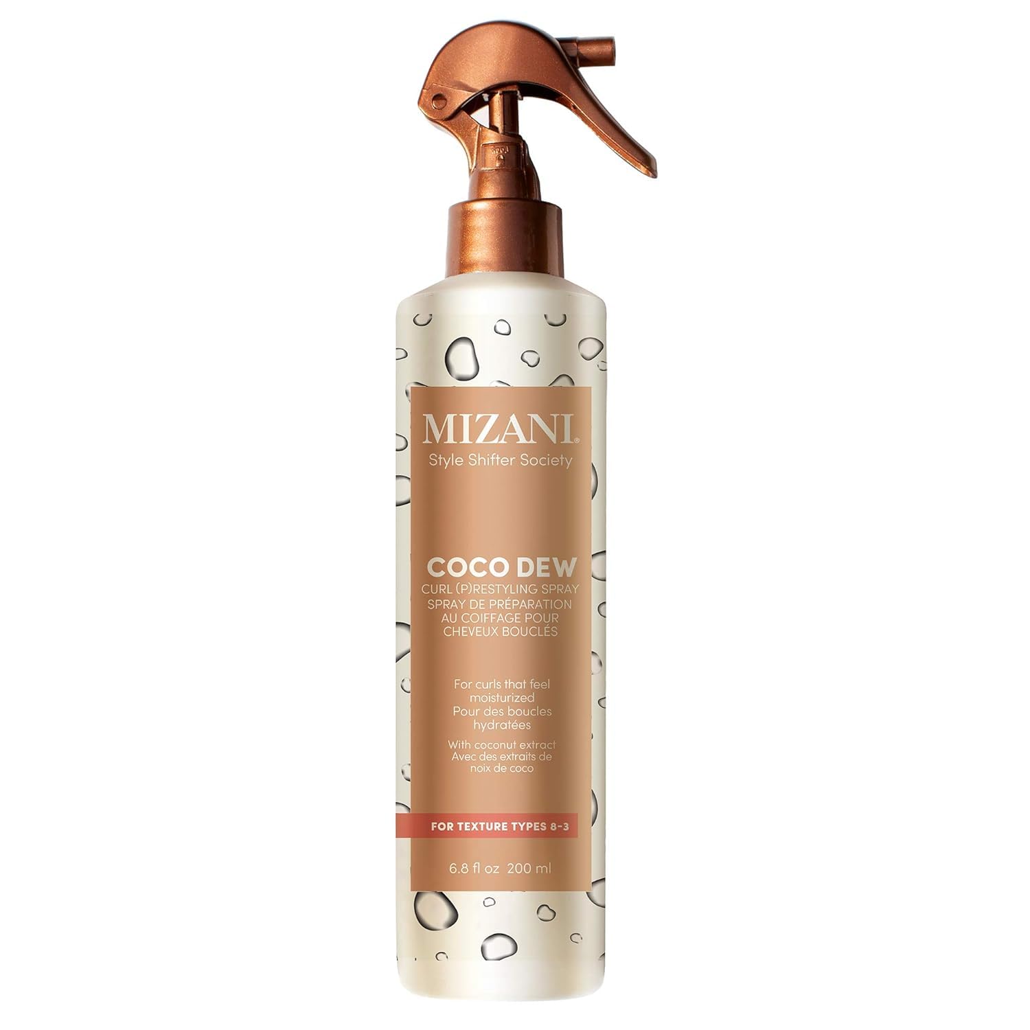 MIZANI Style Shifter Society Coco Dew Curl (P)restyling Spray - 2 in 1 Moisturizing Styling Spray For Textured, Curly and Coily 
