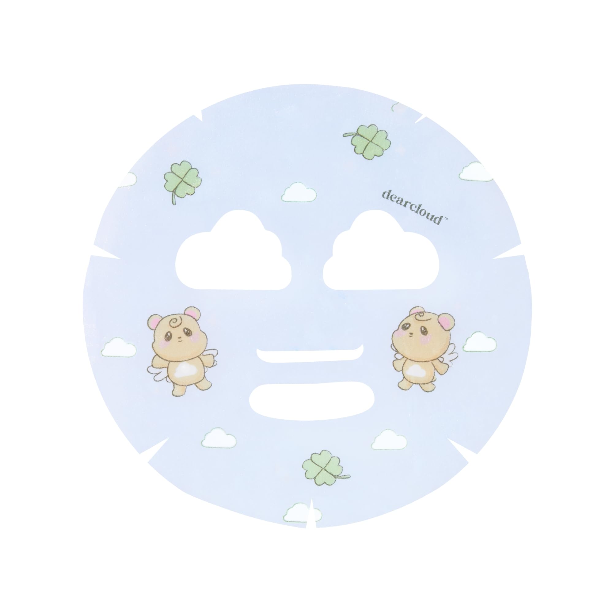 dearcloud Beary Cherub Deep-Moisturizing Dew Essence Face Mask, Korean Sheet Mask - Vegan Collagen, Hyaluronic Acid & Madecassos