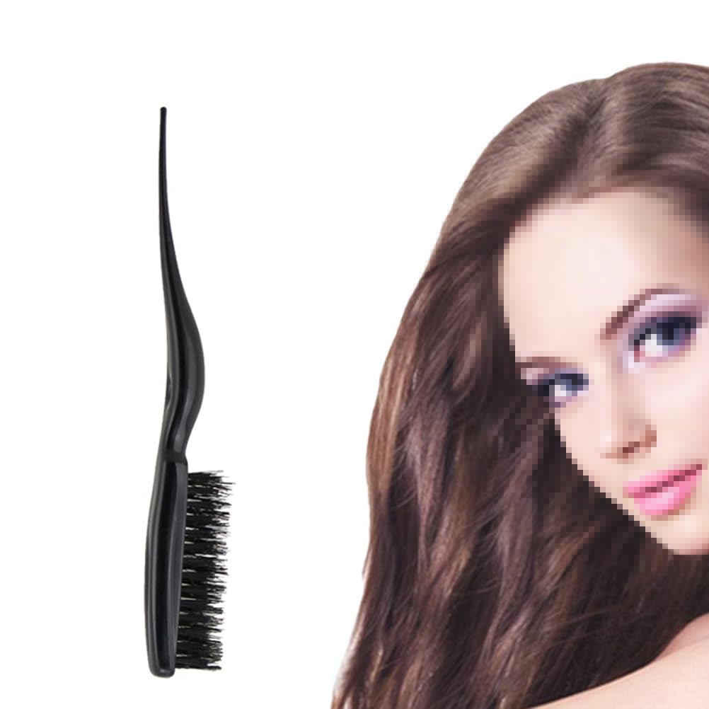 Didiseaon Hair Teasing Brush Three Row Natural Boar Bristle Hair Comb with Ergonomic Handle Salon Styling Tool for Fluffy Volume