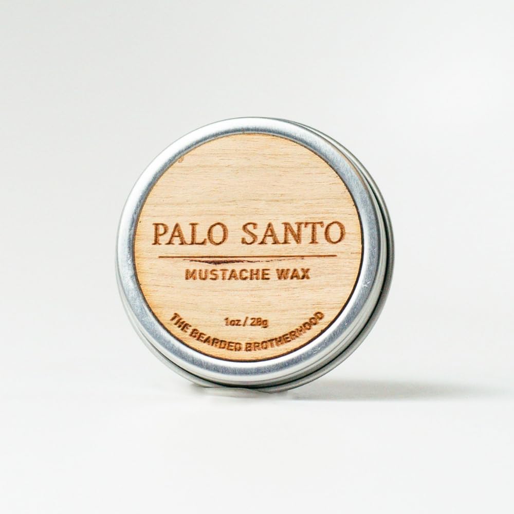 The Bearded Brotherhood TBB Palo Santo Classic Mustache Wax  Aromatic Palo Santo Scent  Strong Hold Grooming Wax for Men, 1 oz