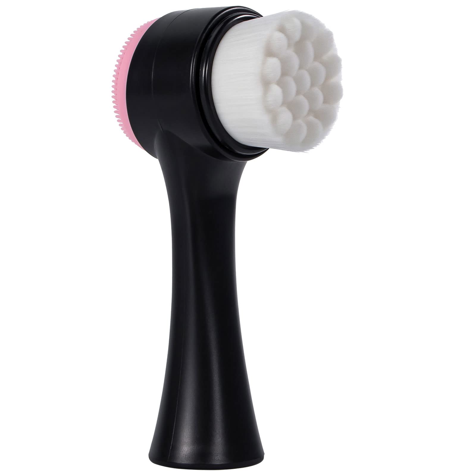 Beomeen Face Brush 2 in 1, Facial Cleansing Exfoliating Scrubber Brush, Silicone Double Side Face Wash Scrub Brush with Super So