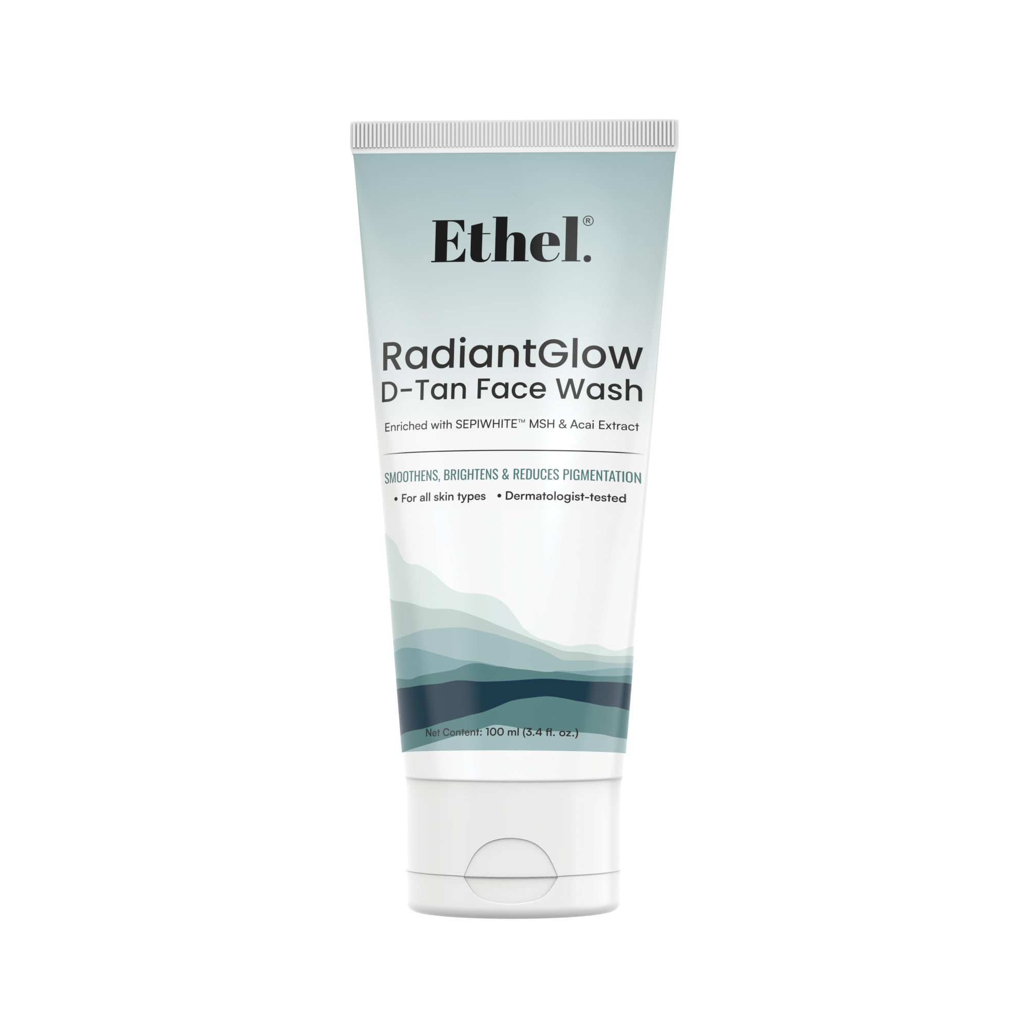 Ethel Radiant Glow DTan Facewash | Enriched With Sepiwhite & Acai Extract | Tan Removal & Skin Brightening | Smoothens,Brighten