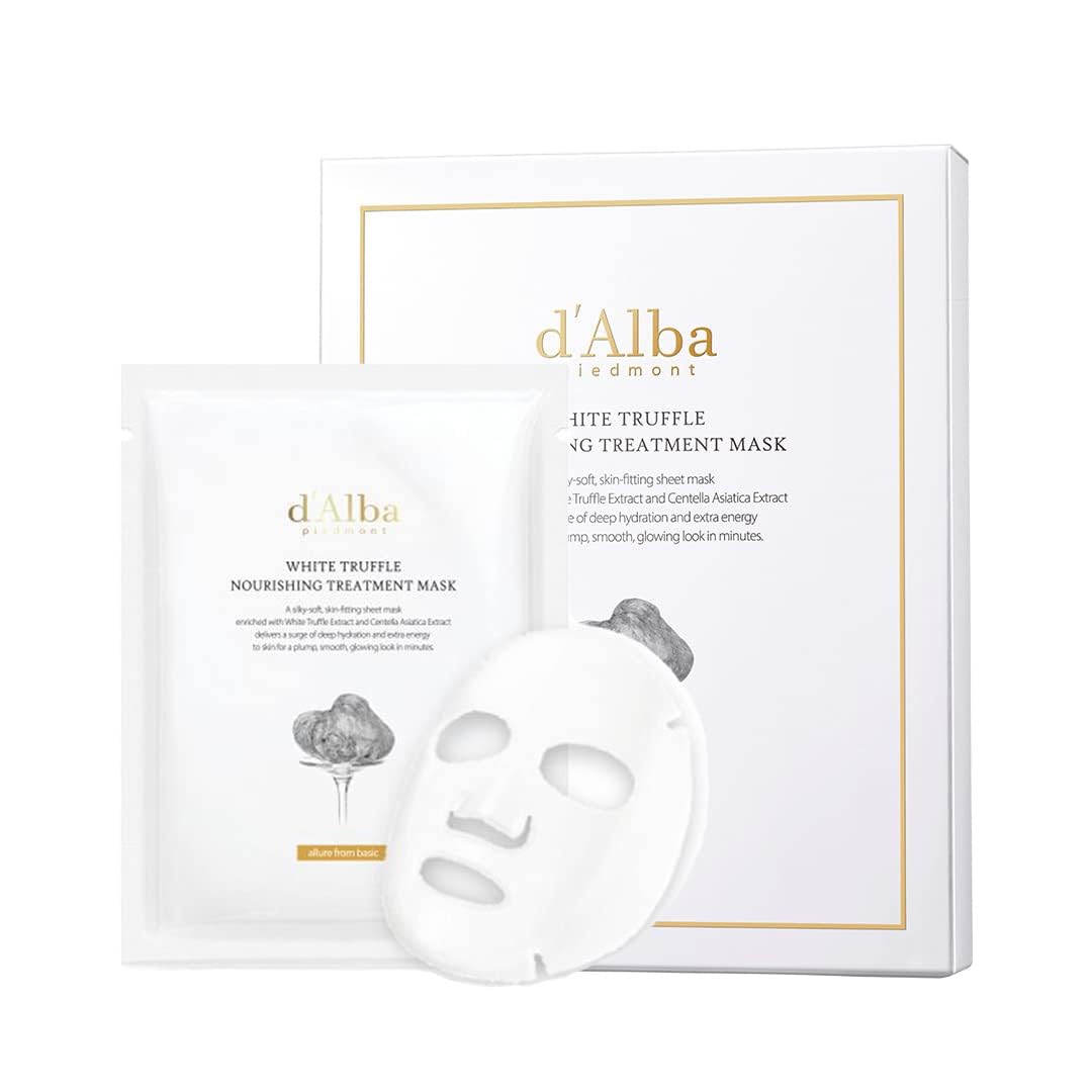 Dalba Italian White Truffle Nourishing Mask, Vegan Skincare, Nourishing Sheet Mask For Dry And Tired Skin, Deep Hydration Mask,