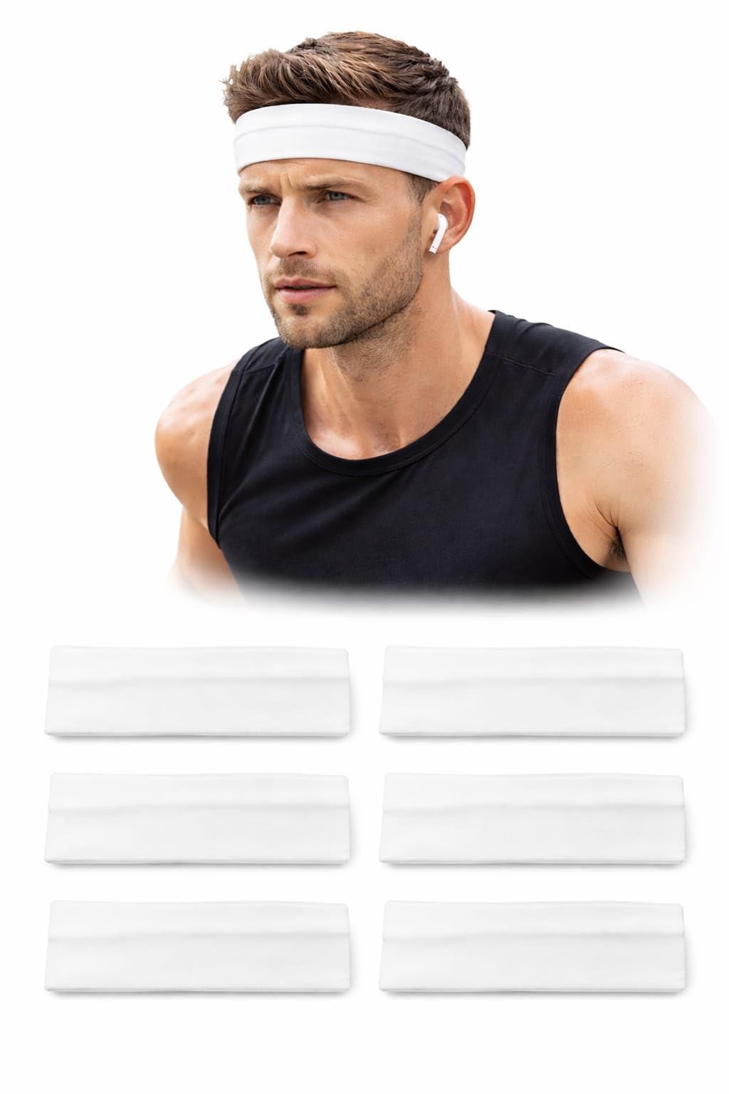 Fully Stretchable Elastic Sports Headband Men And Women | Sweat Head Bands For Gym, Workout, Running, Cycling And Yoga (Set Of 4