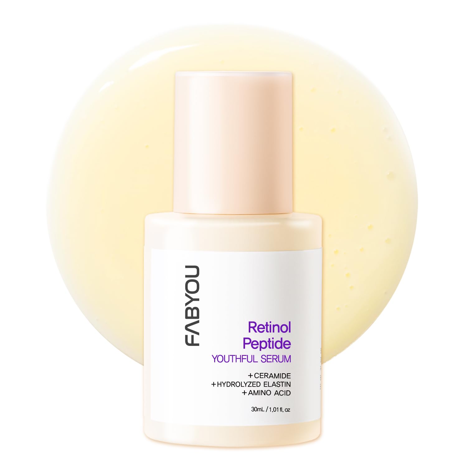 Fabyou Retinol Peptide Youthful Serum 1.01 Oz - Firming, Lifting With Retinol, Peptides, Ceramide & Panthenol. Wrinkle Reduction