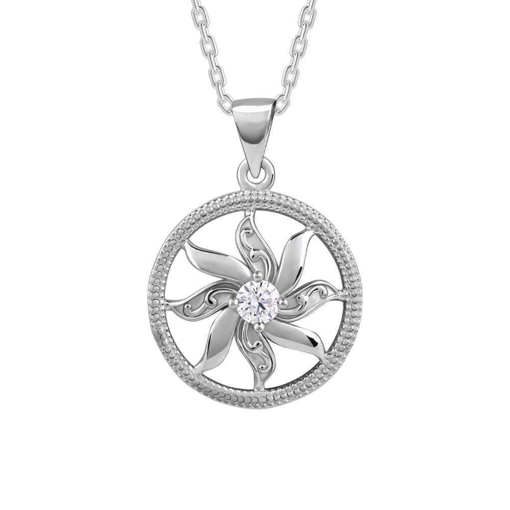 Giva 925 Silver Sun Flares Pendant With Link Chain| Necklace To Gift Women & Girls | With Certificate Of Authenticity And 925 St