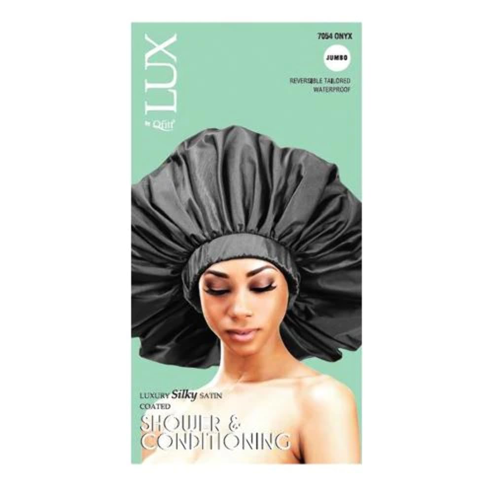 Lux By Qfitt Luxury Silky Satin Coated Shower & Conditioning 7054 Onyx
