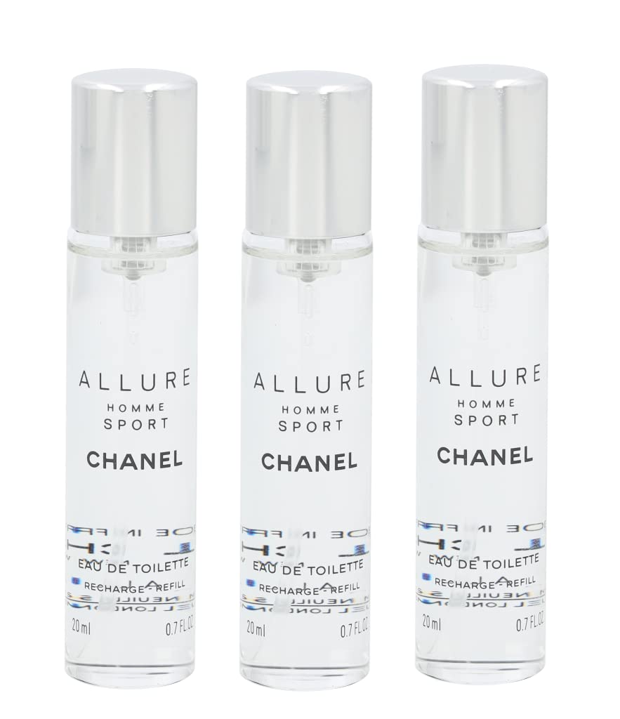 Chanel Allure Homme Sport Eau De Toilette Travel Spray Refills (3 Refills) 3X20Ml