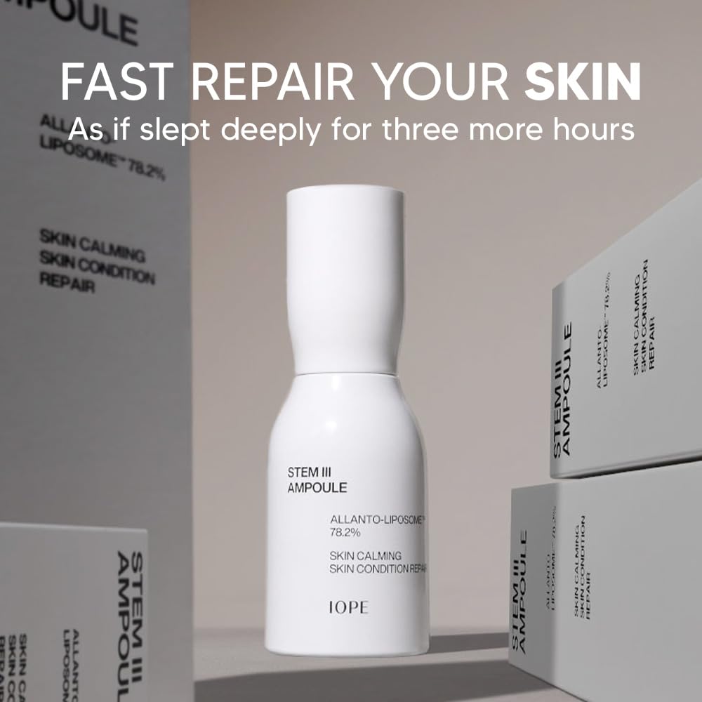Iope Stem Iii Ampoule- Korean Advanced Formula Anti-Aging Face Serum With Liposome & Niacinamide, Dermatologically Tested For Da