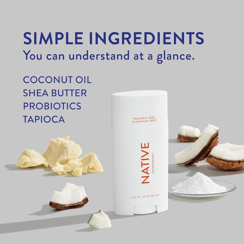 Native Deodorant | Natural Deodorant for Men, Aluminum Free with Baking Soda, Probiotics, Coconut Oil and Shea Butter | Citrus &